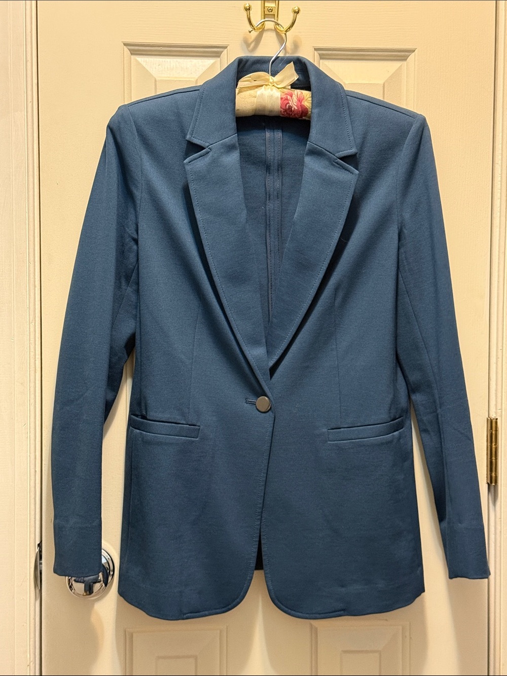 Knit teal blue blazer